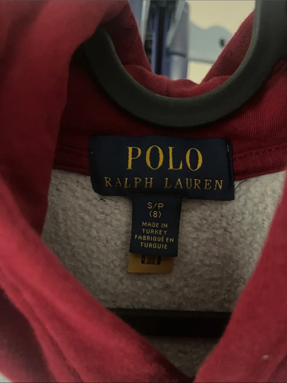 Ralph Lauren Grey Polo Bear Colorblock Crewneck Hoodie